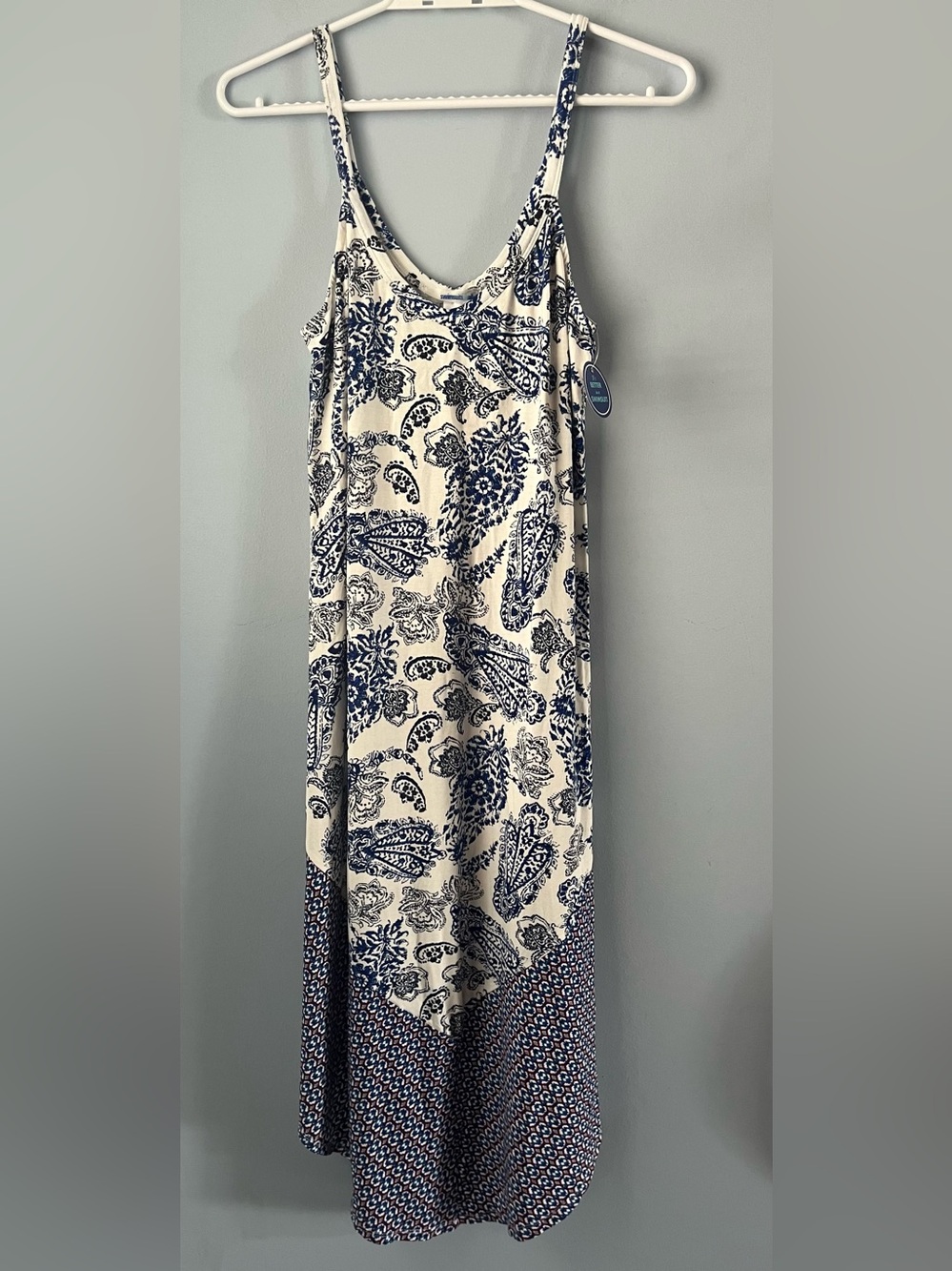 NWT Swimsuits For All Blue & White Paisley Bathing Suit Cover Dress Size 10/12